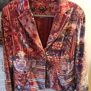 Boho Chic Patterned Dusty Rose Blazer Size 14